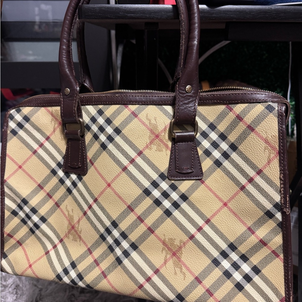 Project piece Burberry Plaid Leather Handbag